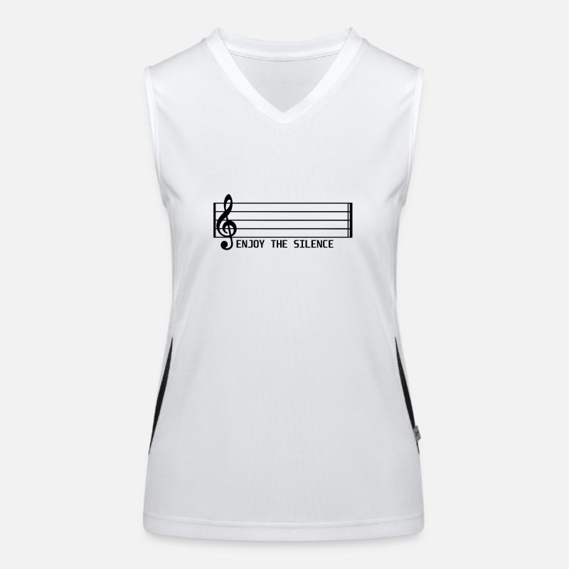 Profitez de l'idée de cadeau de chemise de note de musique de silence Débardeur respirant contrasté Femme