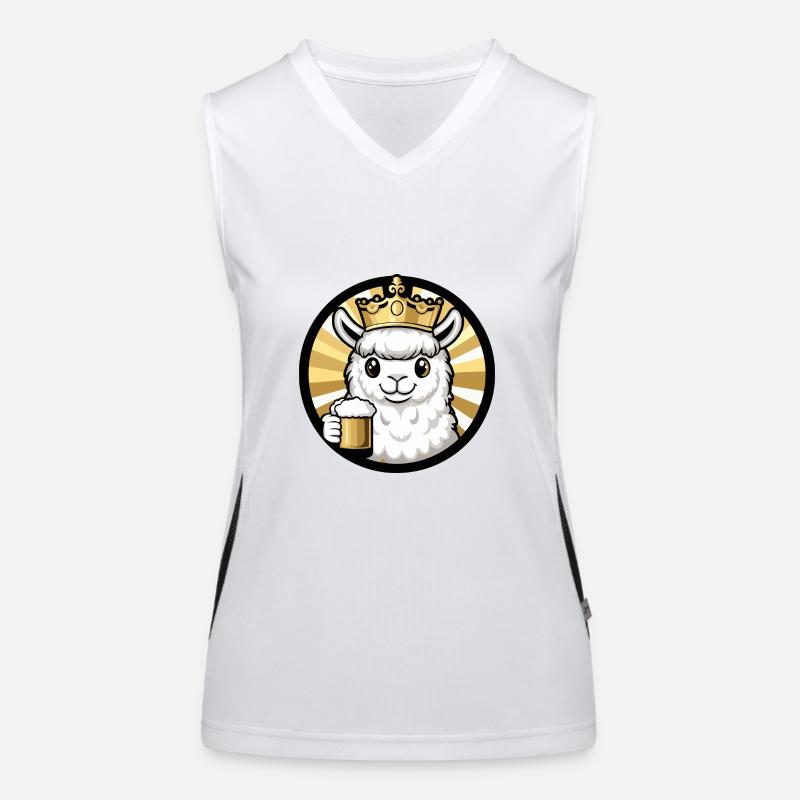 Alpaka Llama Bier Comic Funktionelles Kontrast-Tank Top für Frauen