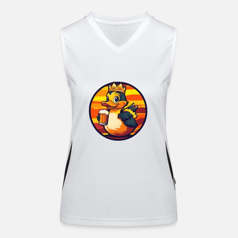 Ente Bier Comic Funktionelles Kontrast-Tank Top für Frauen