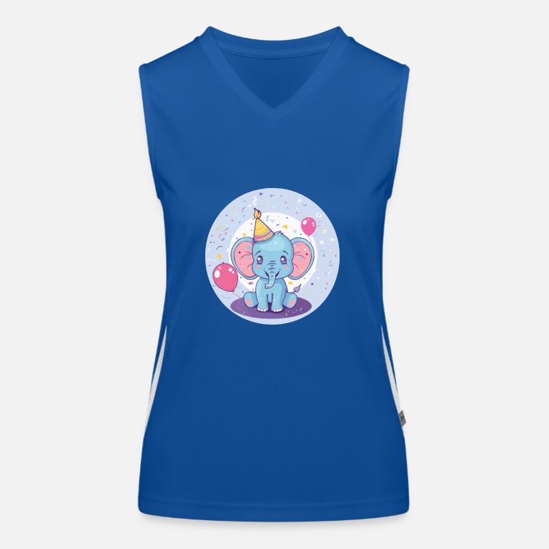 Elephant Birthday Comic Women's Functional Contrast Tank Top