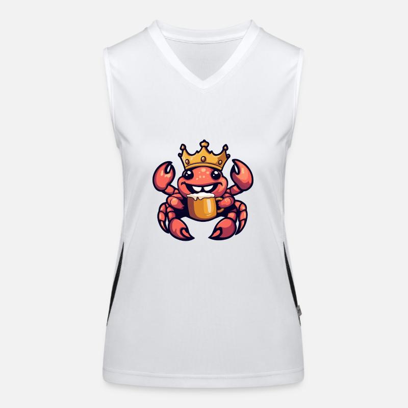 Krebs Krabbe Bier Lustig Funktionelles Kontrast-Tank Top für Frauen