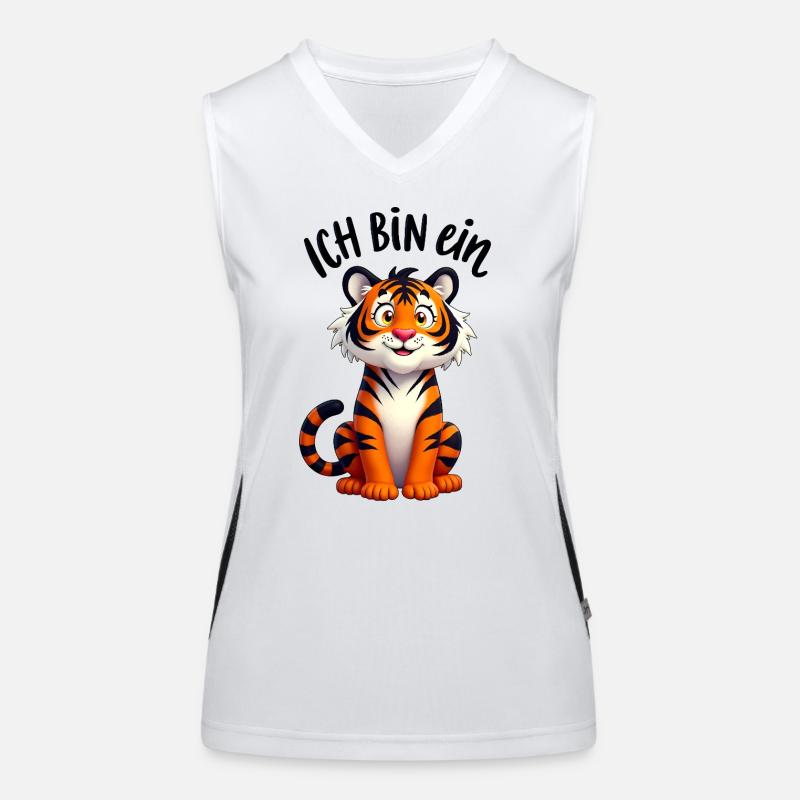 Tiger Kostüm Geschenk Ich bin ein Tiger stark Funktionelles Kontrast-Tank Top für Frauen
