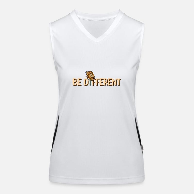 BE DIFFERENT Sunflower Self Love Positivity Women's Functional Contrast Tank Top