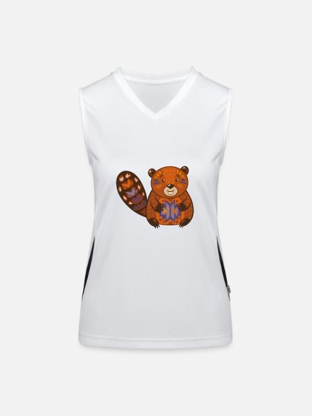 Wildtiere - Funktionelles Kontrast-Tank Top für Frauen - Weiß/Schwarz - Vorne