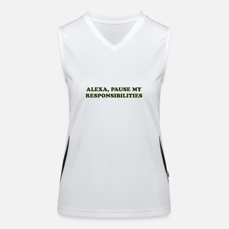 Alexa, Pause My Responsibilities Funktionelles Kontrast-Tank Top für Frauen