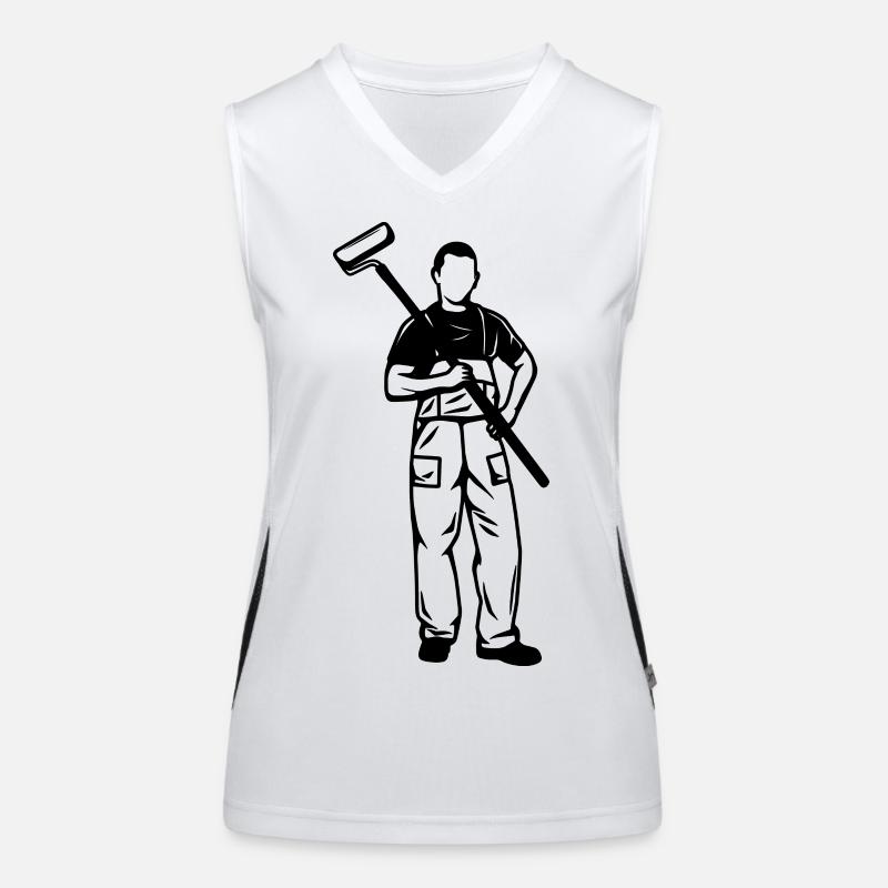 Maler Junge Skizze Funktionelles Kontrast-Tank Top für Frauen