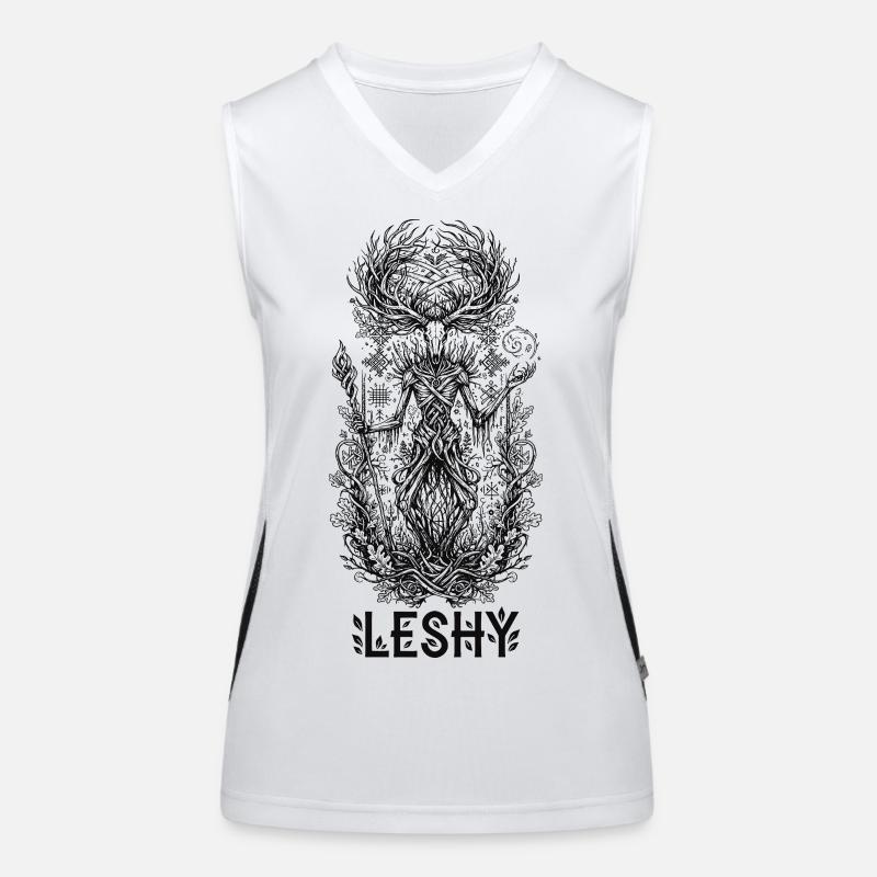 Leshy Slavic Forest Spirit Artwork Women's Functional Contrast Tank Top