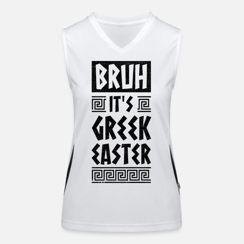 Greek Easter Bruh It IS Greek Easter Happy Easter Women's Functional Contrast Tank Top