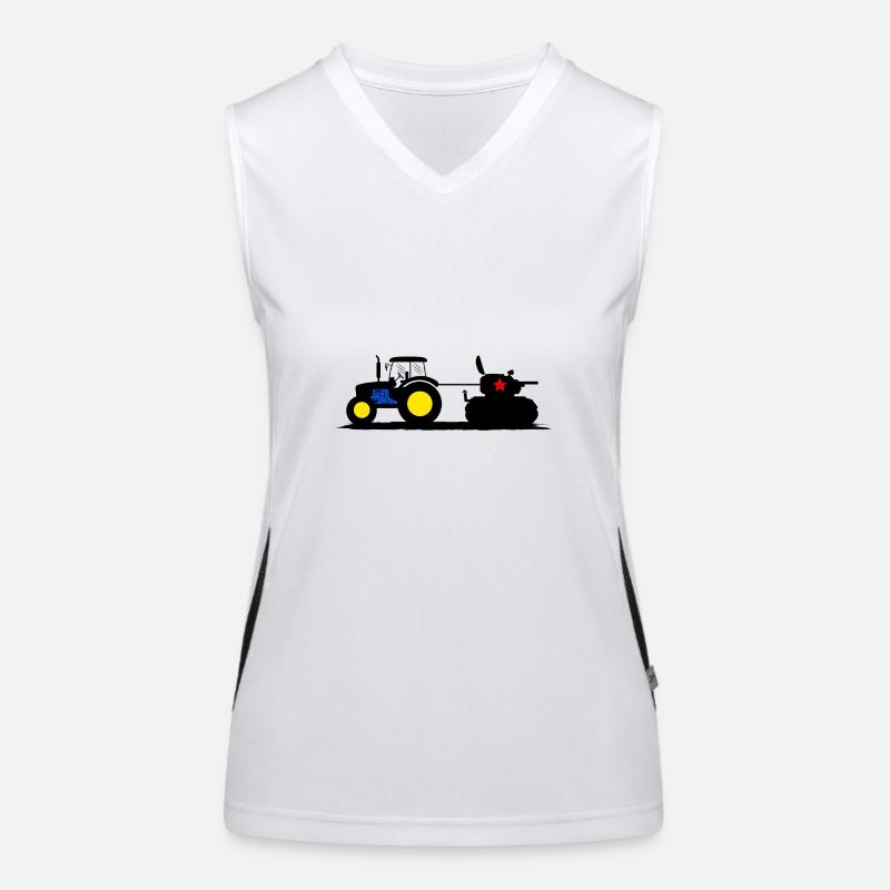 UKRAINE-TRAKTOR hilft ukrainischer FRONT-SUPPORT Funktionelles Kontrast-Tank Top für Frauen