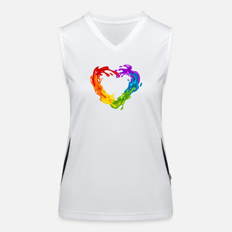 Regenbogenfarben Funktionelles Kontrast-Tank Top für Frauen