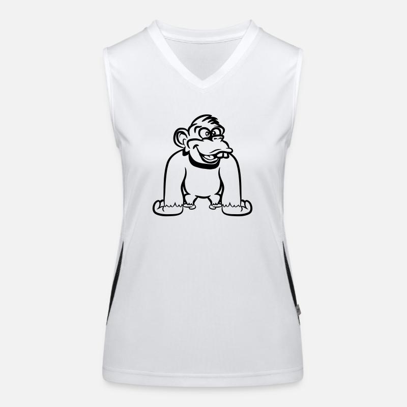 affe witzig doof Funktionelles Kontrast-Tank Top für Frauen