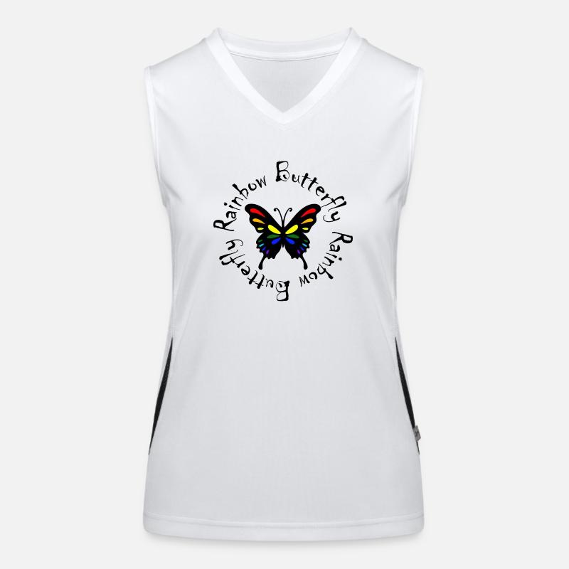 Rainbow Butterfly Funktionelles Kontrast-Tank Top für Frauen