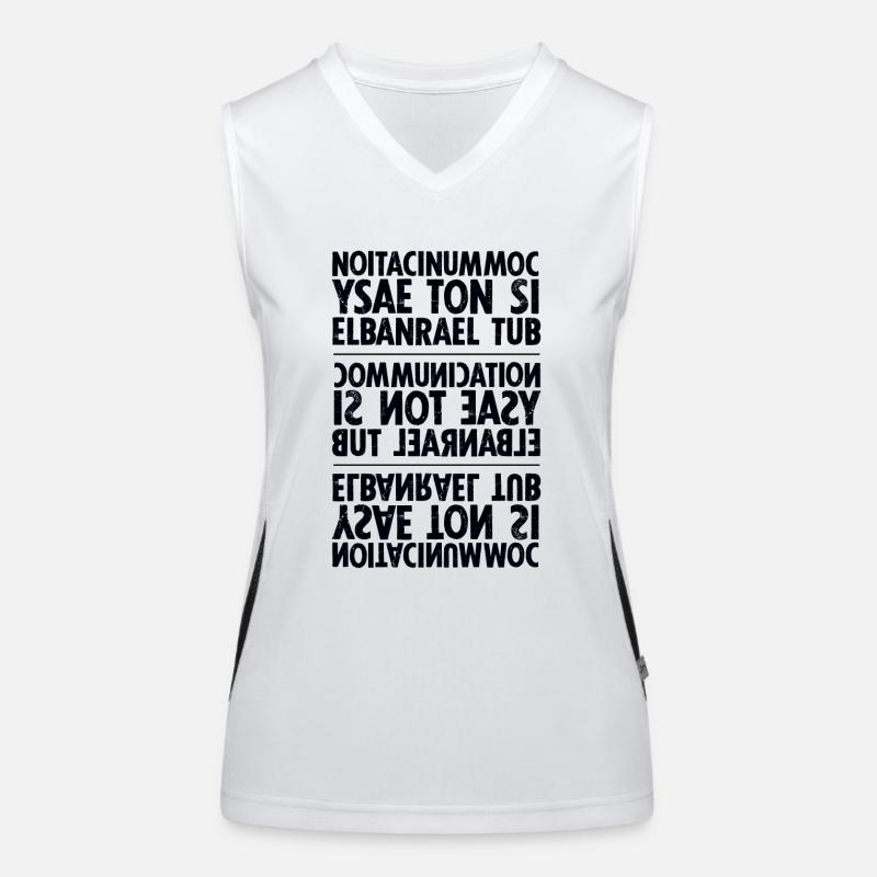 communication black sixnineline Women's Functional Contrast Tank Top