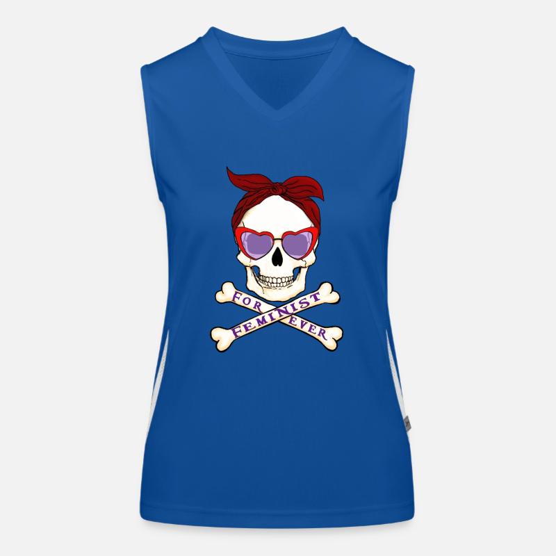 Feministischer Schädel Funktionelles Kontrast-Tank Top für Frauen
