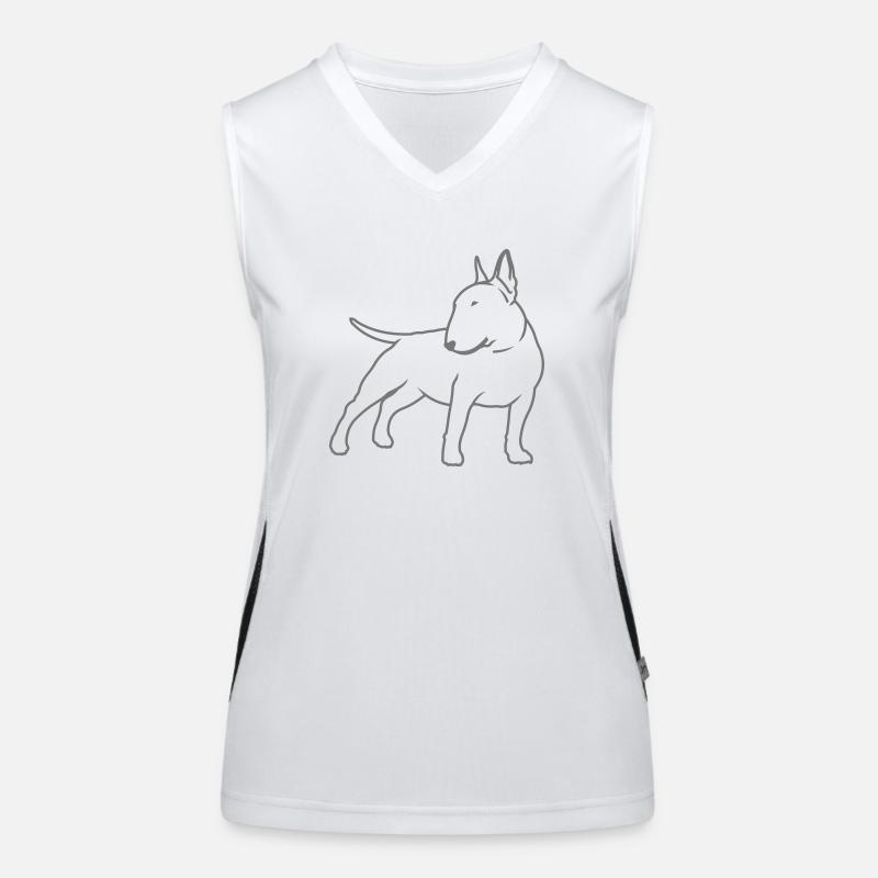 Bull Terrier cn_single_1c_4light Women's Functional Contrast Tank Top