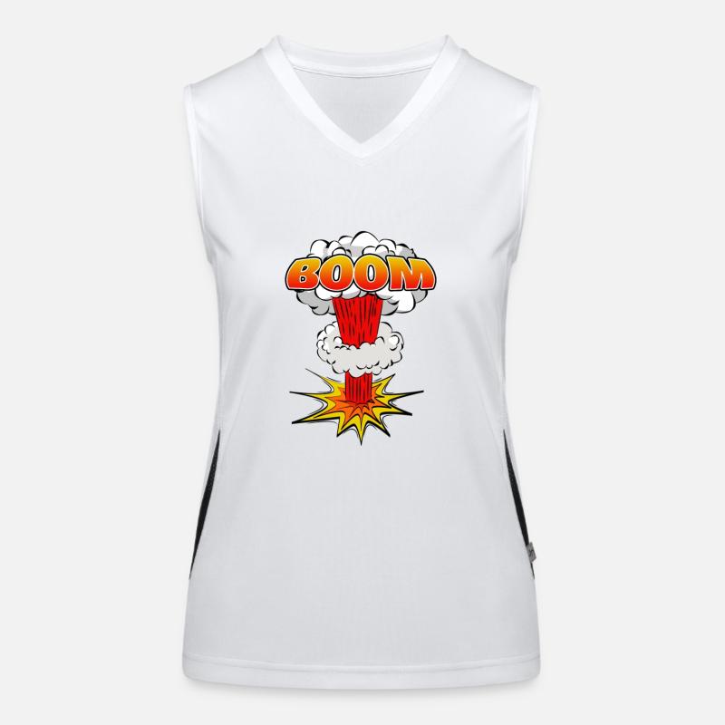 Boom Comic Explosion Lettering Icon Women's Functional Contrast Tank Top