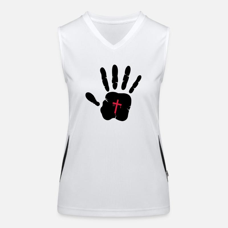 hand_cross2 Débardeur respirant contrasté Femme