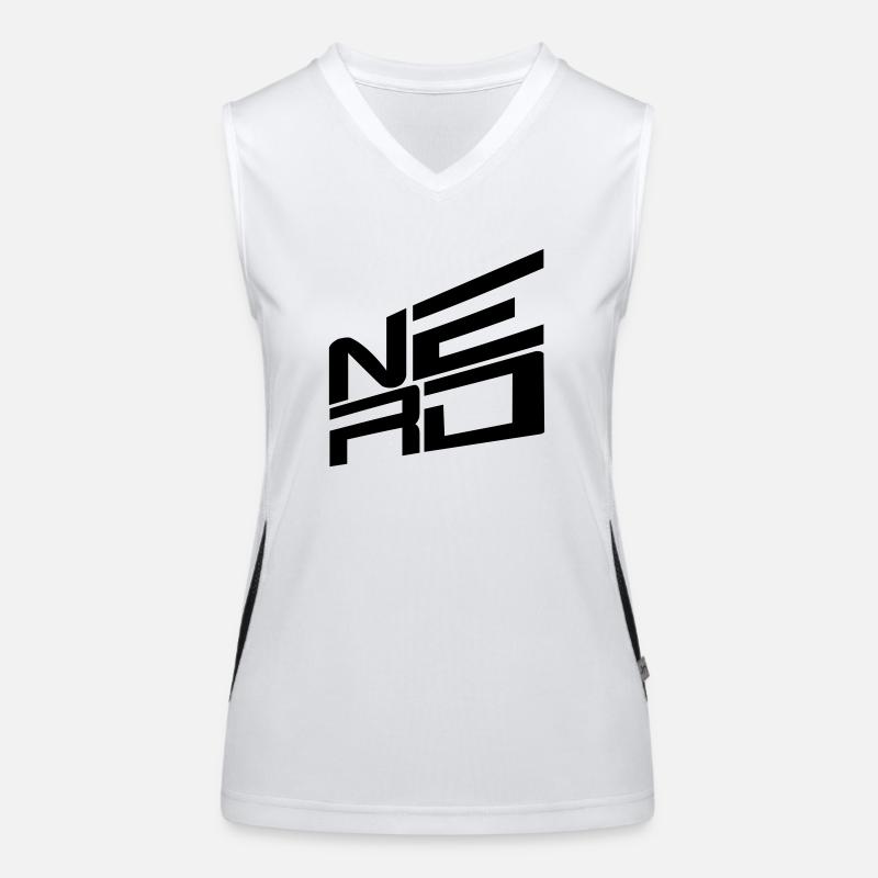 logo nerd text geek schlau freak intelligent cool Funktionelles Kontrast-Tank Top für Frauen