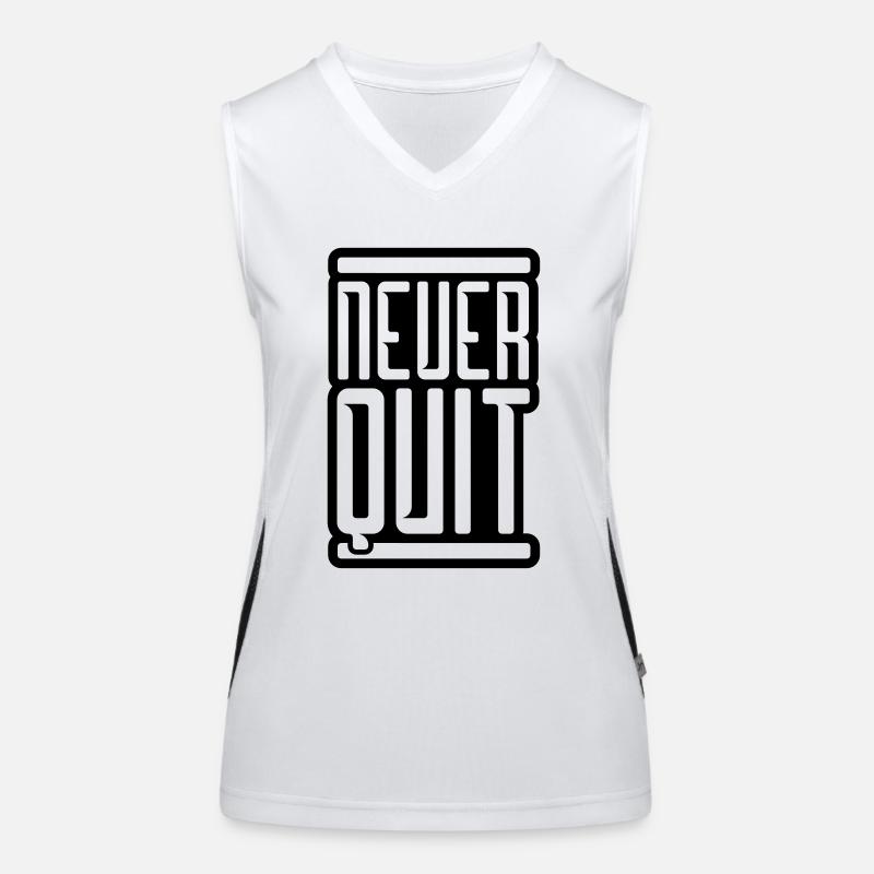 logo never quit sport rote balken gewinner sieger Funktionelles Kontrast-Tank Top für Frauen
