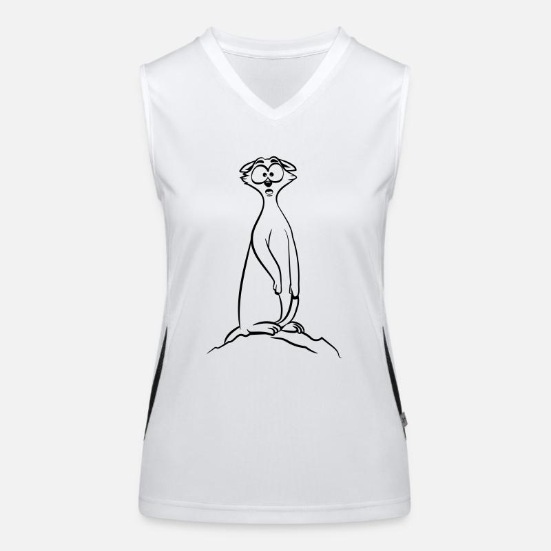 Erdmännchen witzig erschrocken Funktionelles Kontrast-Tank Top für Frauen