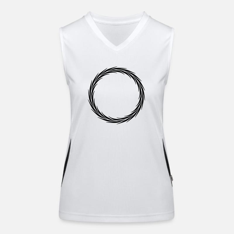 laurel couronne cadre cercle rond design logo text Débardeur respirant contrasté Femme