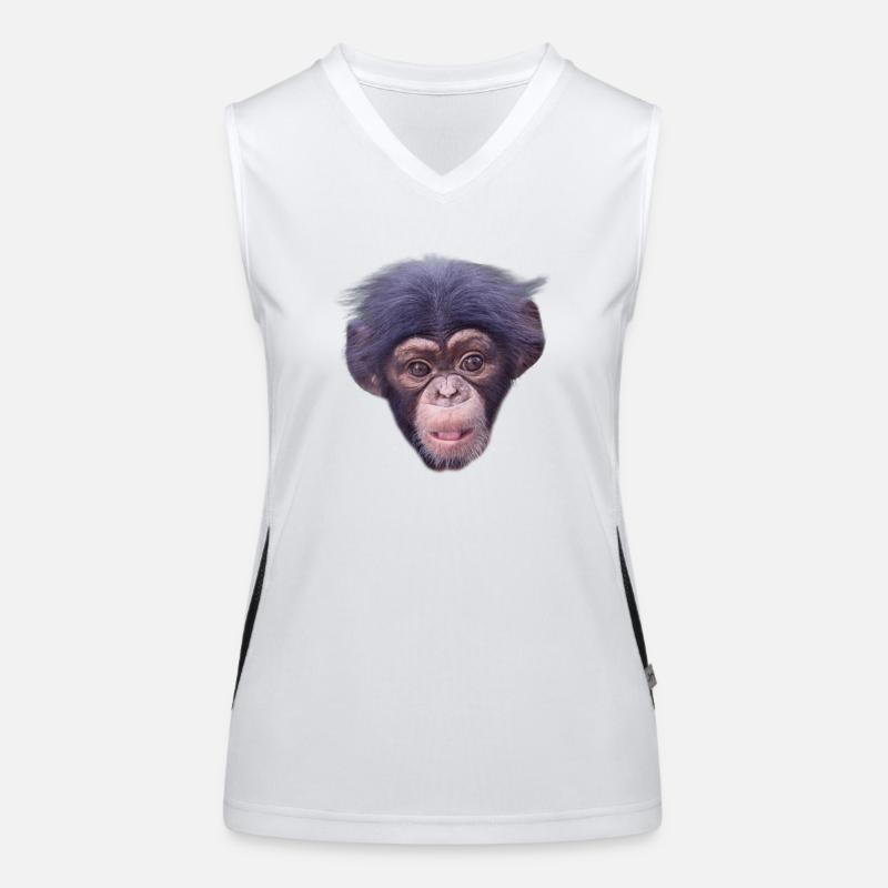 Mode de visage de singe mignon Débardeur respirant contrasté Femme