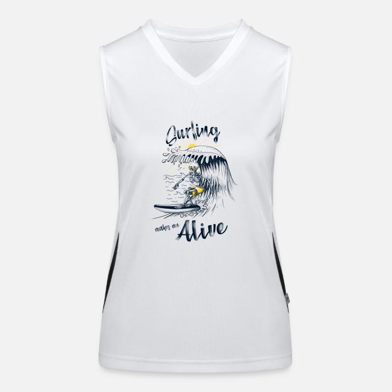 Surfing makes me alive Women's Functional Contrast Tank Top