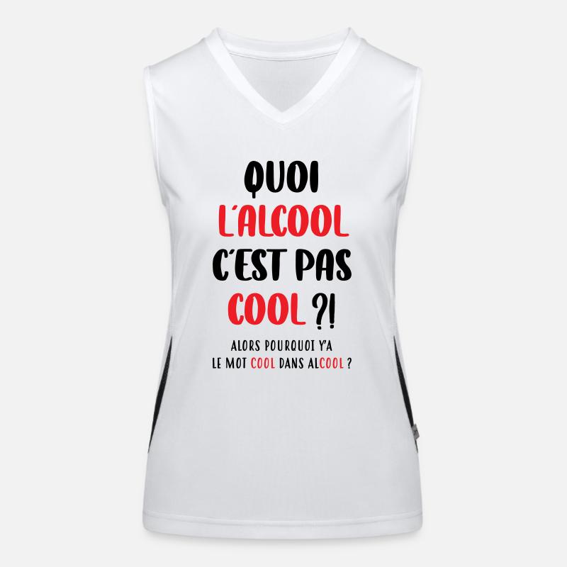 Quoi l'alcool c'est pas cool ?! Débardeur respirant contrasté Femme
