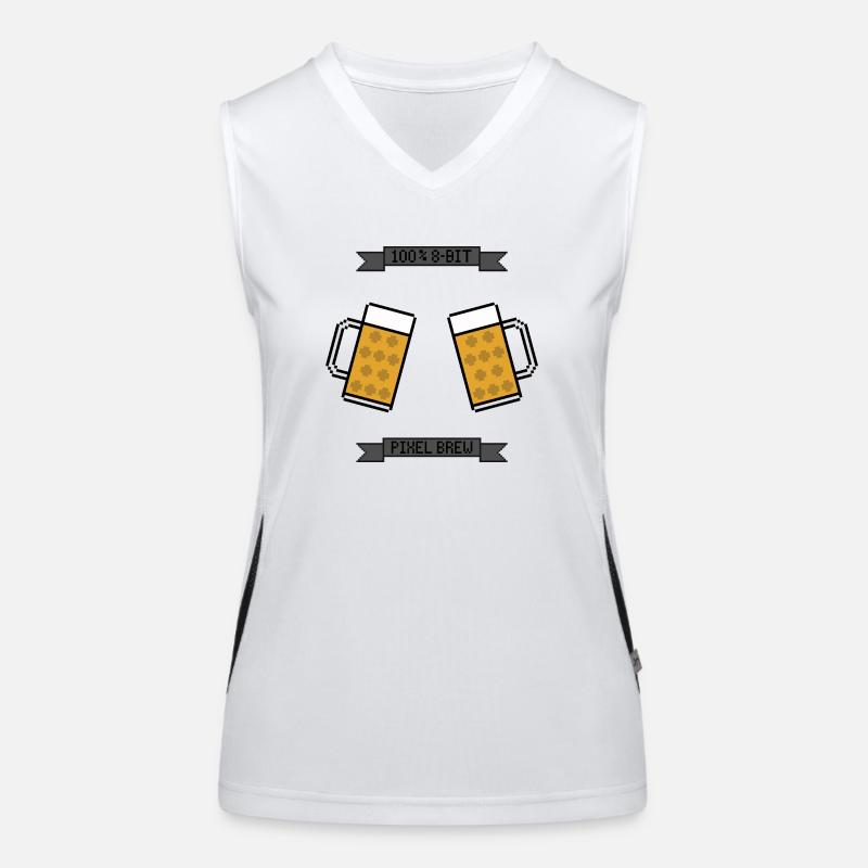 Tasse à bière Pixel 8 bits Débardeur respirant contrasté Femme