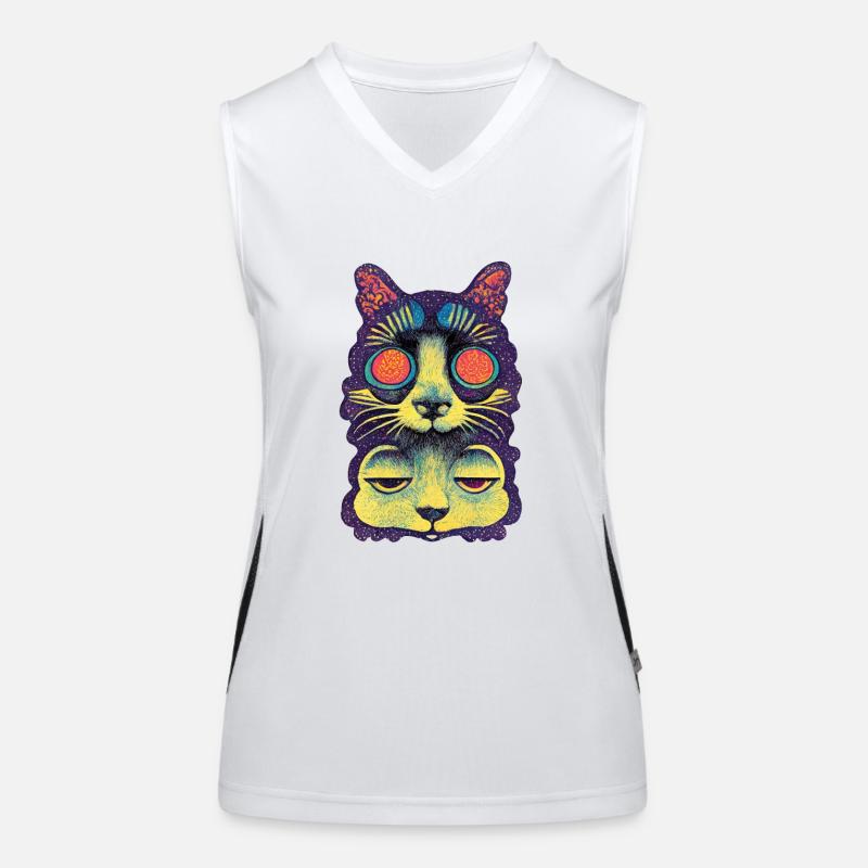 Perched Cat 005 Women's Functional Contrast Tank Top
