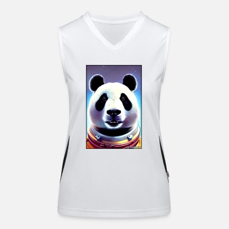 Panda Bear Panda Astronaut Future Sci-Fi Technology Débardeur respirant contrasté Femme