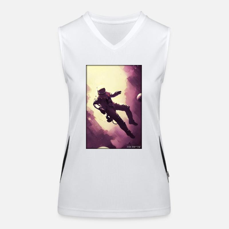 Astronaut Future Sci-Fi Technology Women's Functional Contrast Tank Top