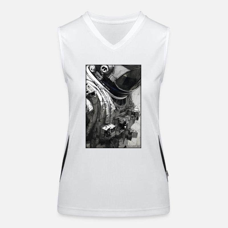 Astronaut Future Sci-Fi Technology Women's Functional Contrast Tank Top