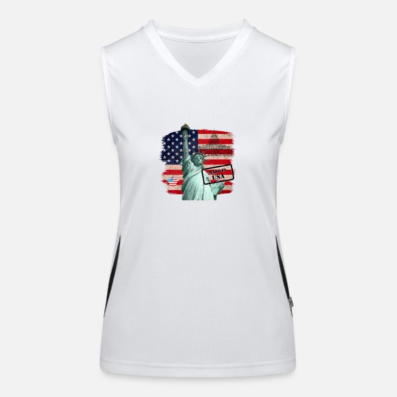 Freiheitsstatue, USA Funktionelles Kontrast-Tank Top für Frauen