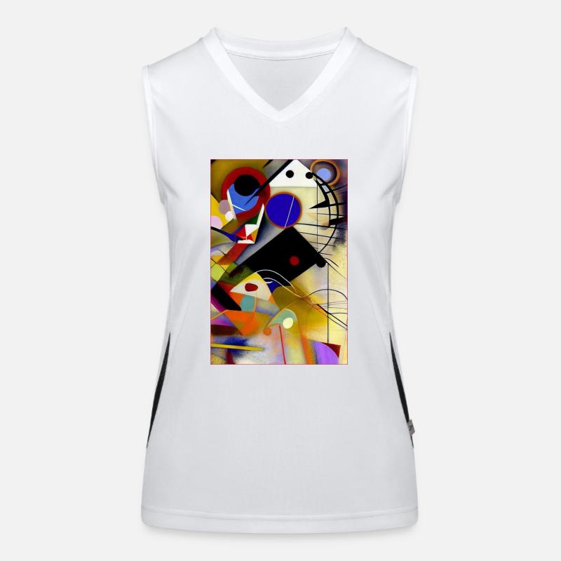 Geometrical Flow Funktionelles Kontrast-Tank Top für Frauen