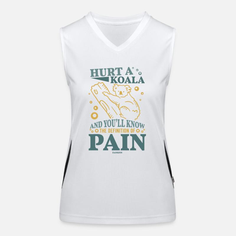 cute koala on a tree trunk Women's Functional Contrast Tank Top