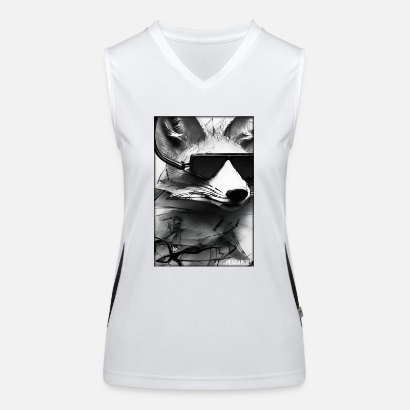 Fox Sunglasses Wildlife Forest Animals Wilderness Women's Functional Contrast Tank Top