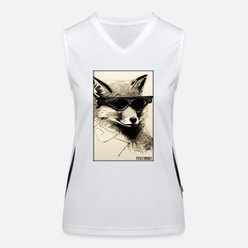 Fox Sunglasses Wildlife Forest Animals Wilderness Women's Functional Contrast Tank Top