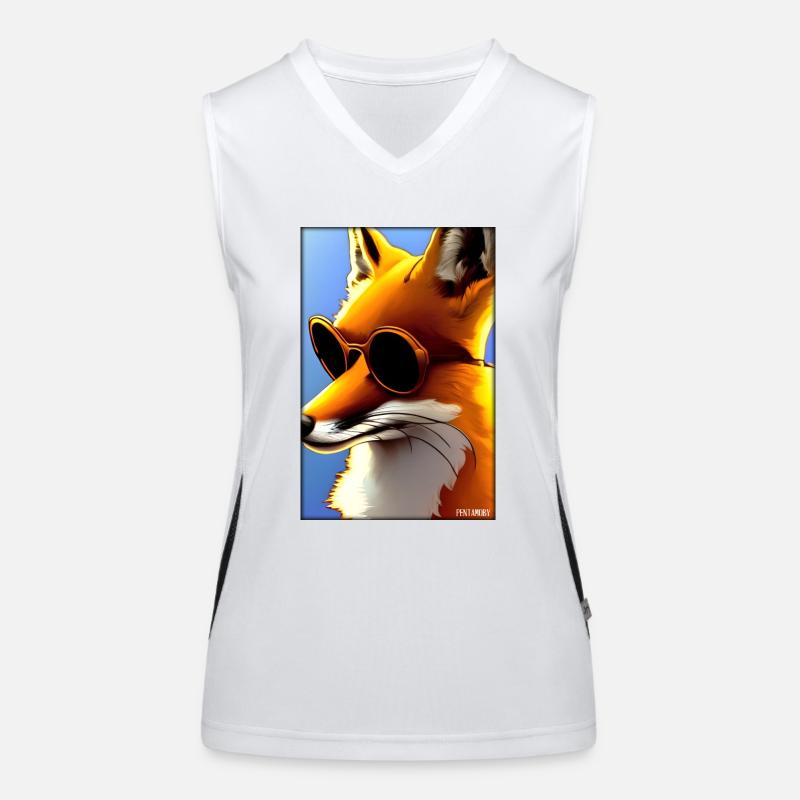 Fox Sunglasses Wildlife Forest Animals Wilderness Women's Functional Contrast Tank Top