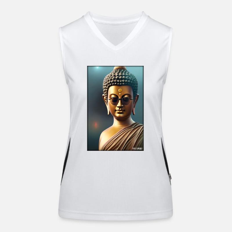 Buddha Siddhartha Gautama Sunglasses Religion Women's Functional Contrast Tank Top