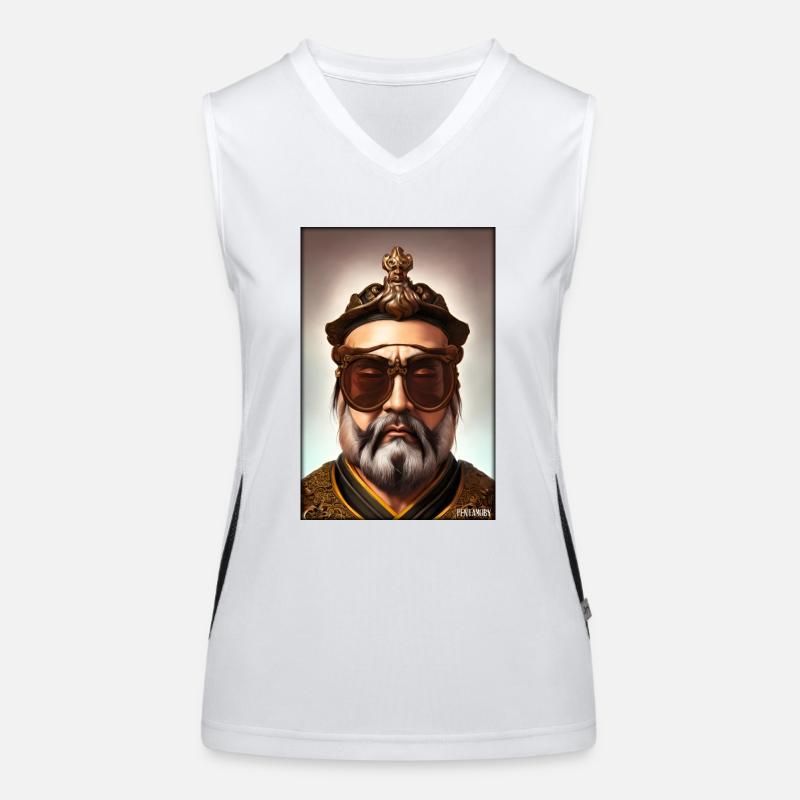 Confucius Sunglasses Philosopher China Asia Women's Functional Contrast Tank Top