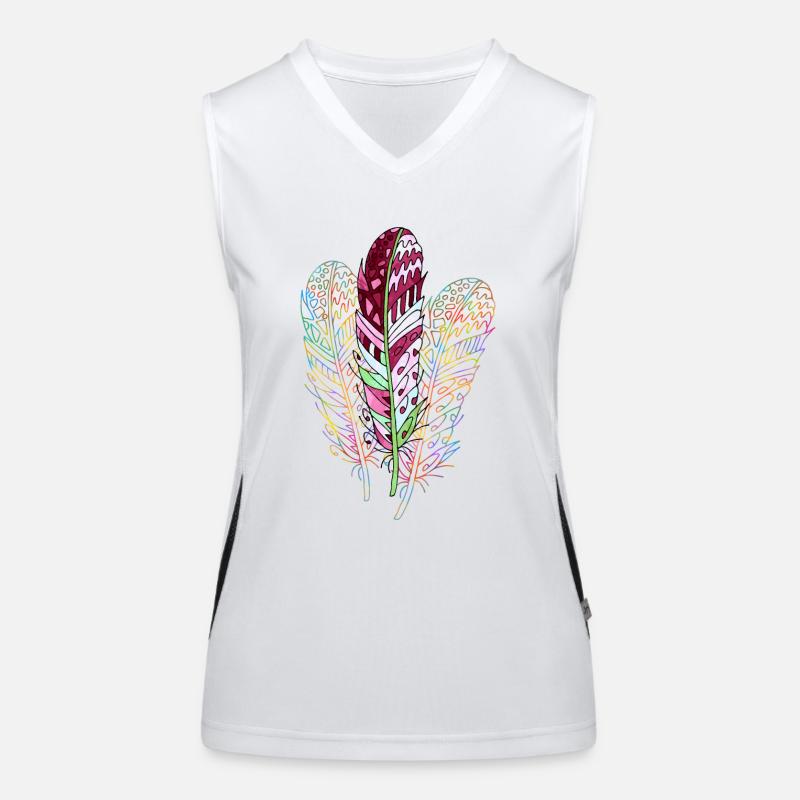 Feder Funktionelles Kontrast-Tank Top für Frauen
