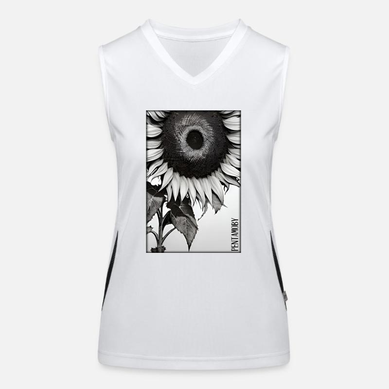Sunflower Asteraceae Flower Spring Meadow Green Women's Functional Contrast Tank Top