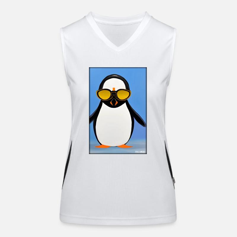 Pingouin Lunettes de soleil Faune Oiseau de mer Débardeur respirant contrasté Femme