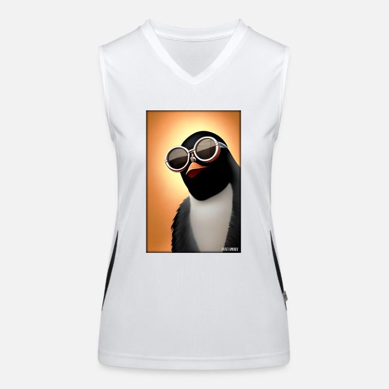 Pingouin Lunettes de soleil Faune Oiseau de mer Débardeur respirant contrasté Femme
