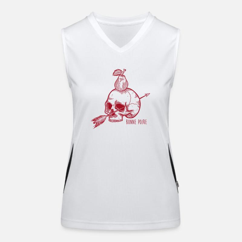 Skull Pear red Débardeur respirant contrasté Femme