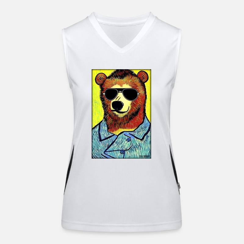 Bear Sunglasses Wildlife Forest Animals Wilderness Women's Functional Contrast Tank Top