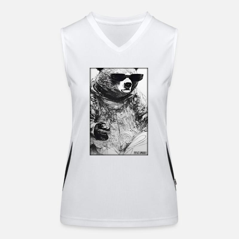Bear Sunglasses Wildlife Forest Animals Wilderness Women's Functional Contrast Tank Top
