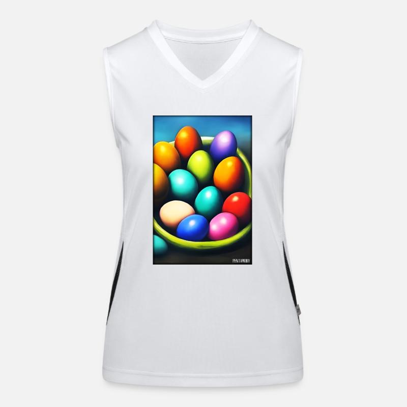 Easter Egg Easter Colorful Eggs Holiday Women's Functional Contrast Tank Top