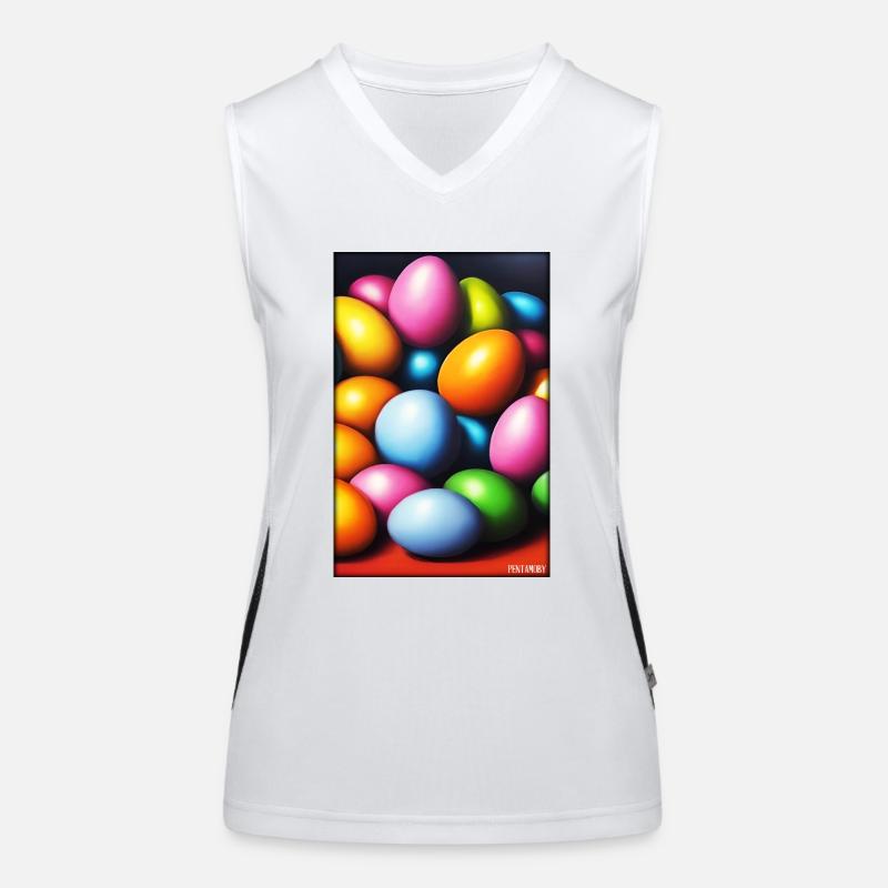 Easter Egg Easter Colorful Eggs Holiday Women's Functional Contrast Tank Top